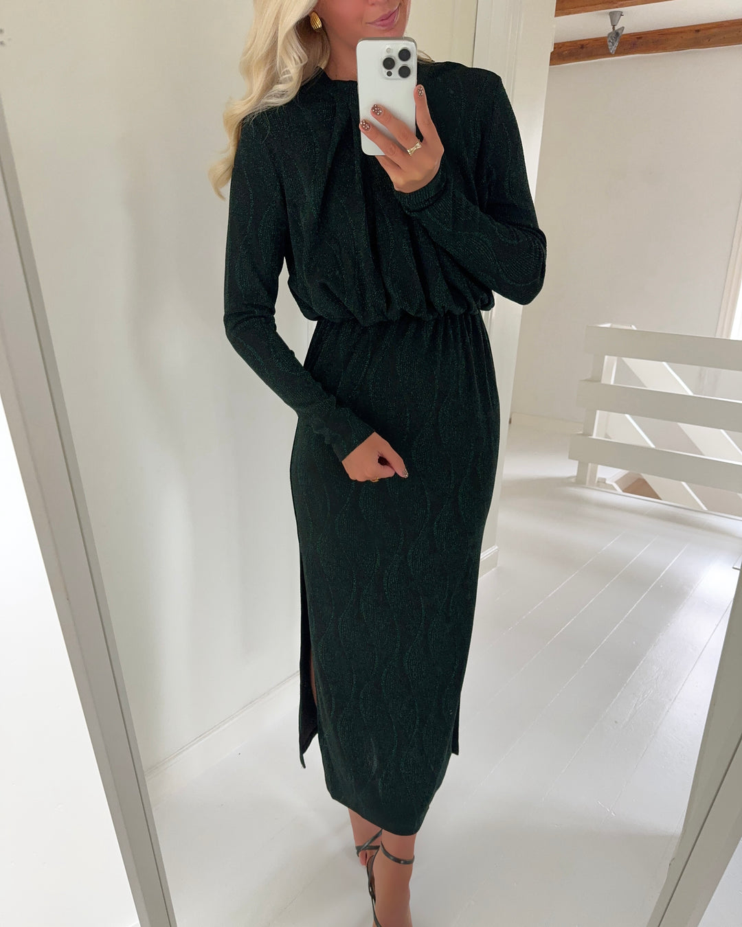 Y.A.S kjole yen ls long ponderosa pine/black lurex