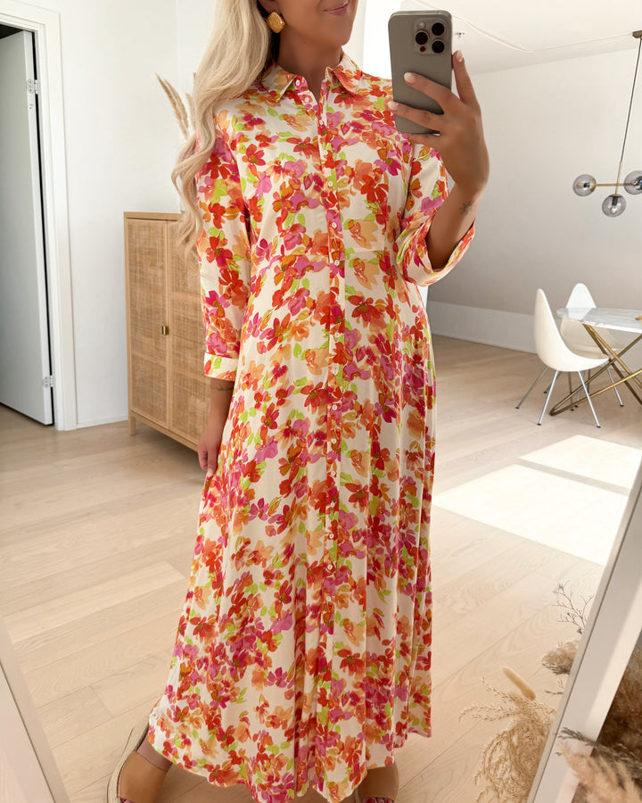 Y.A.S kjole savanna long shirt almond peach