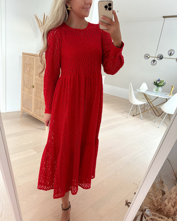 Y.A.S kjole marlin ls lace mars red