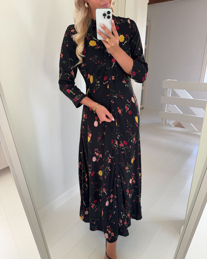 Y.A.S kjole savanna long shirt black/botari