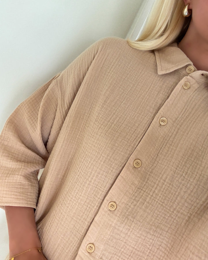 Vero Moda skjorte natali crop irish cream