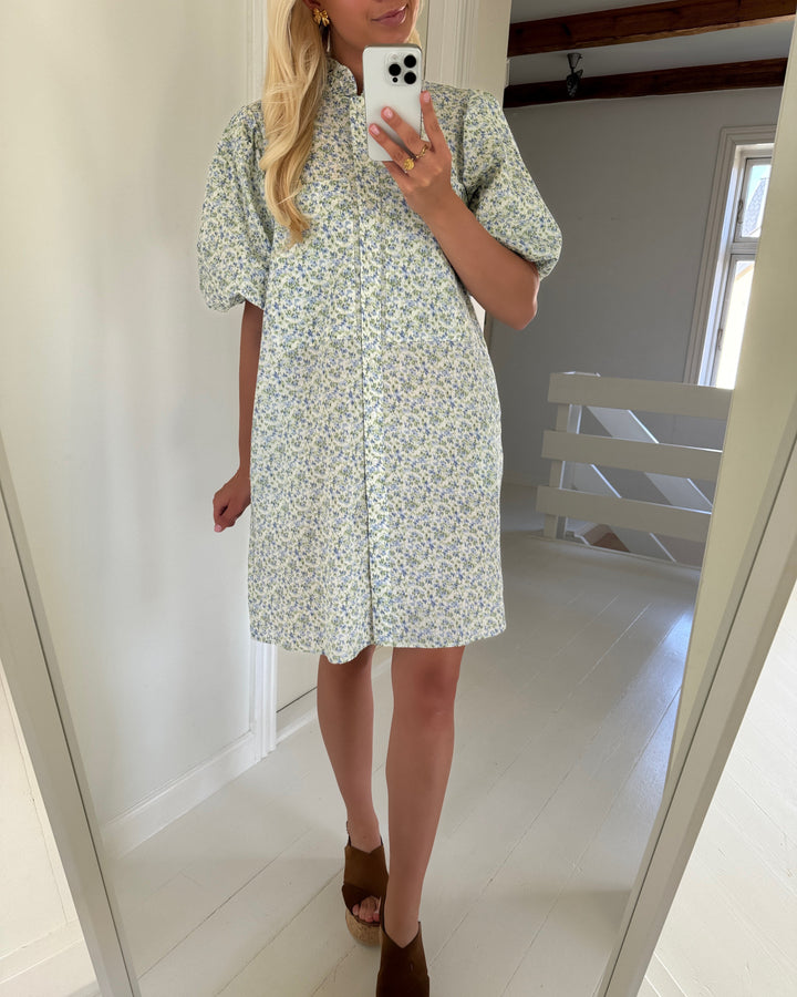 A-View kjole tiffany in print blue/green