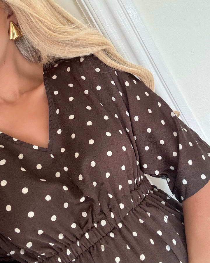 Love&Divine kjole love1386 brown/dot