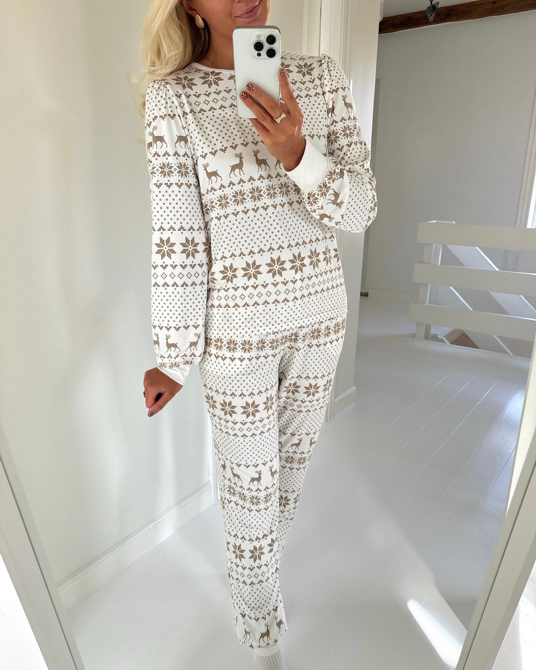 Vero Moda bukser chris nw cloud dancer/silver mink xmas