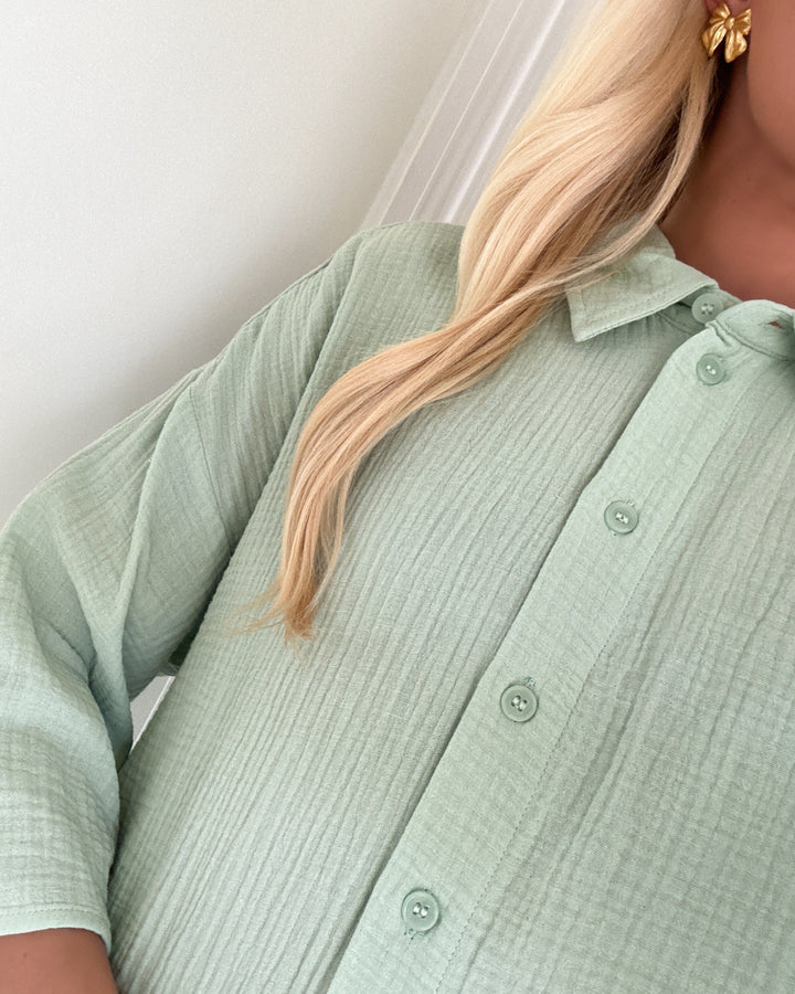 Vero Moda skjorte natali slit green