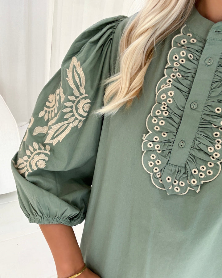 Love&Divine kjole love967 dark mint/bamboo