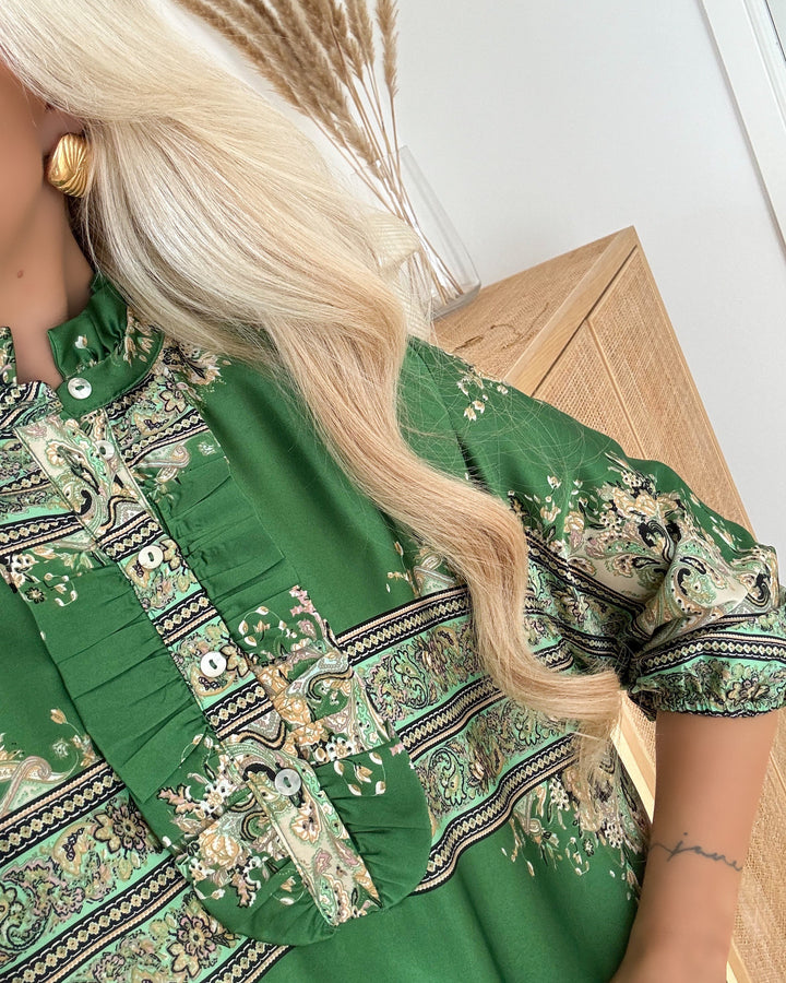 Love&Divine kjole love953-4 green paisley