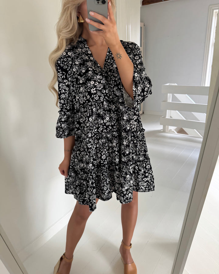 Vero Moda kjole easy joy 3/4 short black/pamela