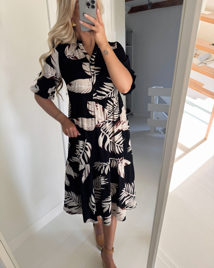 Vero Moda kjole easy joy 2/4 frl calf black/fioni