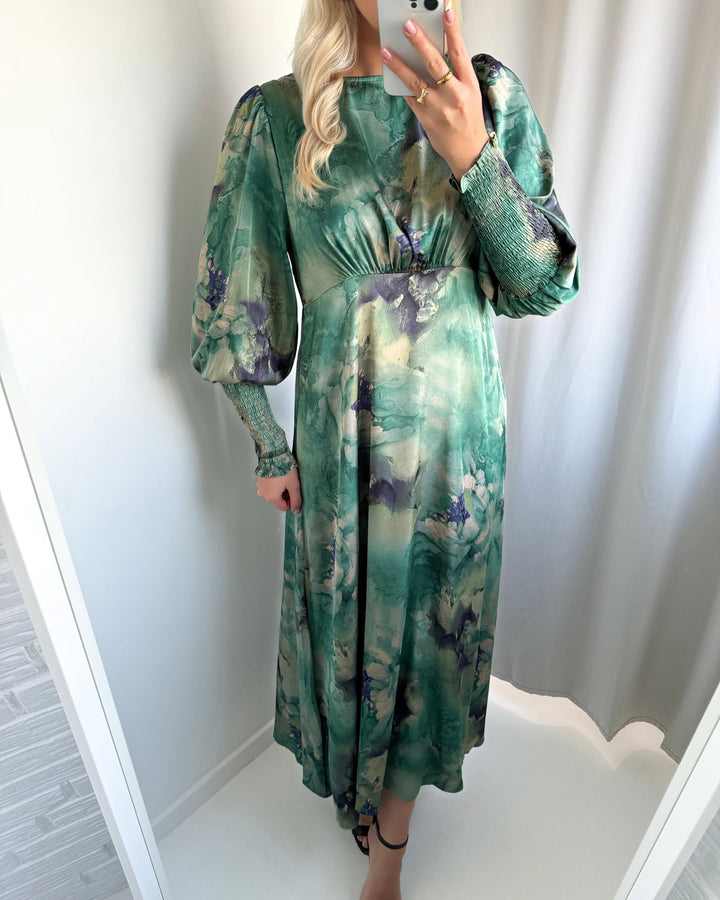 Love&Divine kjole love737-20 green marble