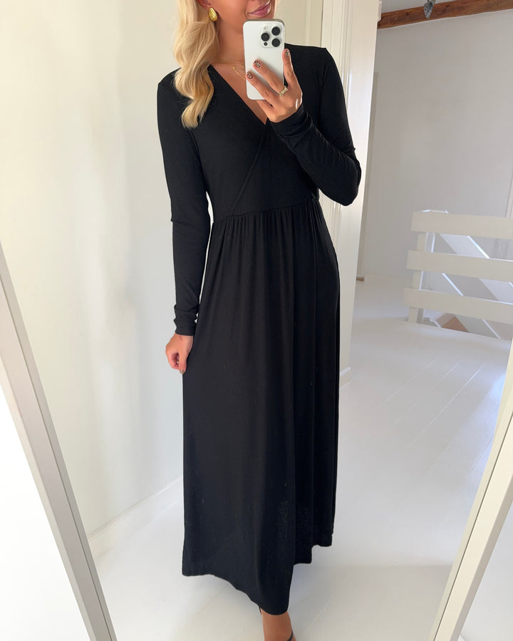 JDY kjole bowie life ls v-neck long black