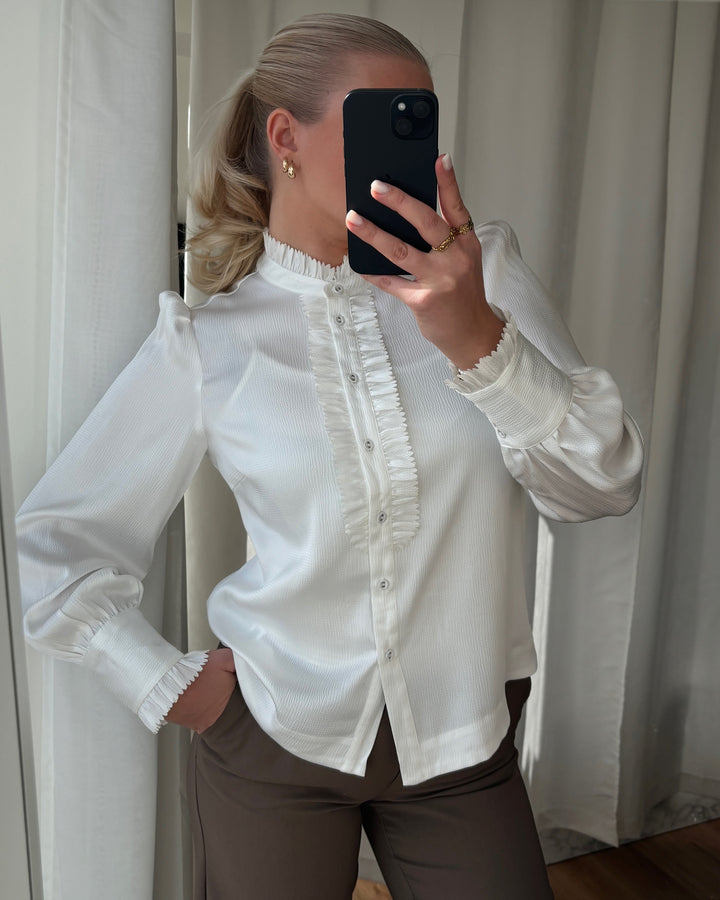 Y.A.S skjorte frilla ls star white