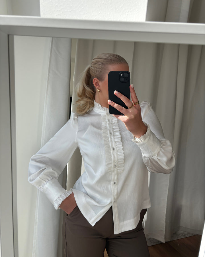 Y.A.S skjorte frilla ls star white