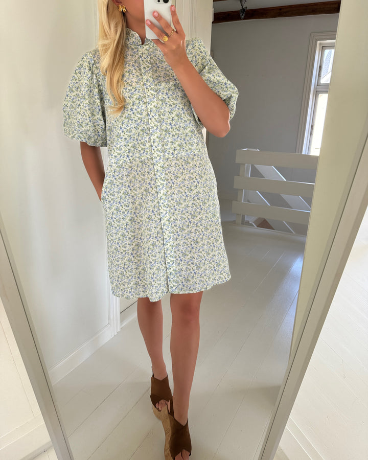 A-View kjole tiffany in print blue/green