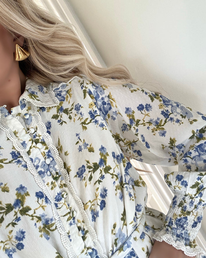 Y.A.S kjole tilera ls shirt star white/sumeli