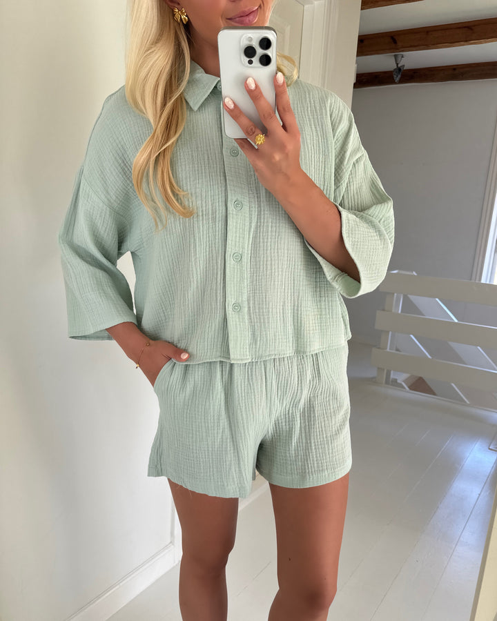 Vero Moda skjorte natali slit green