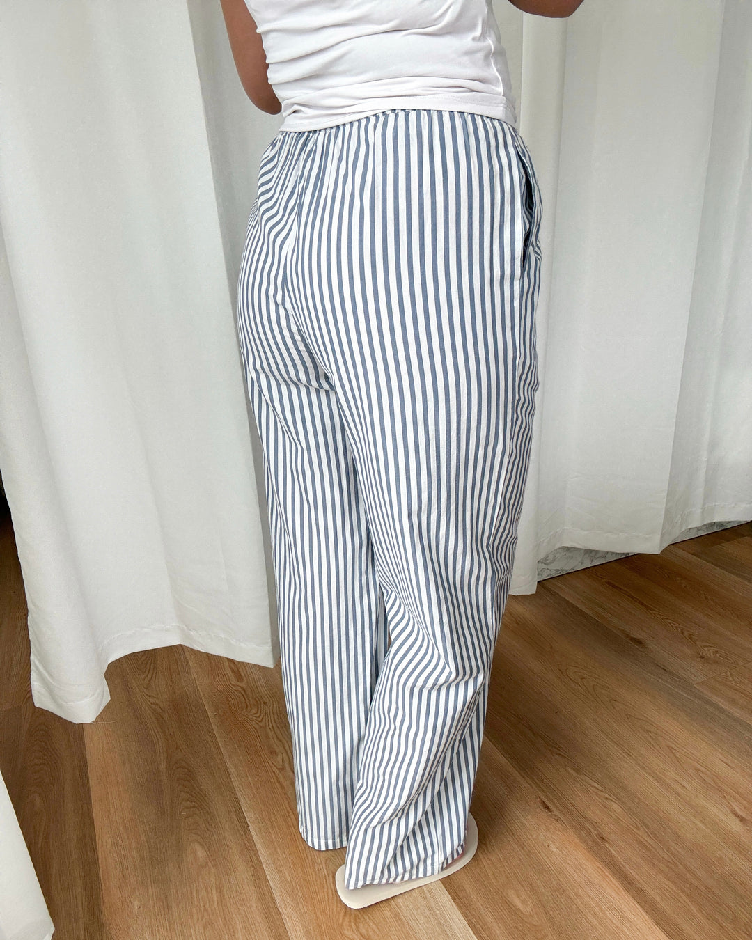 Vero Moda bukser malou mw wide china blue/cloud dancer