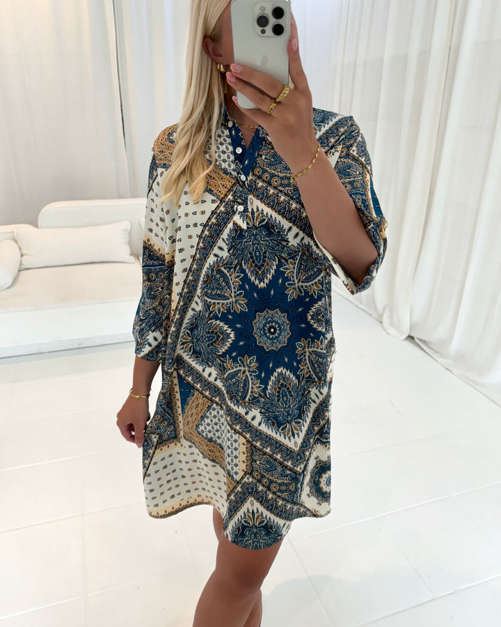Love&Divine kjole love441-30 navy paisley