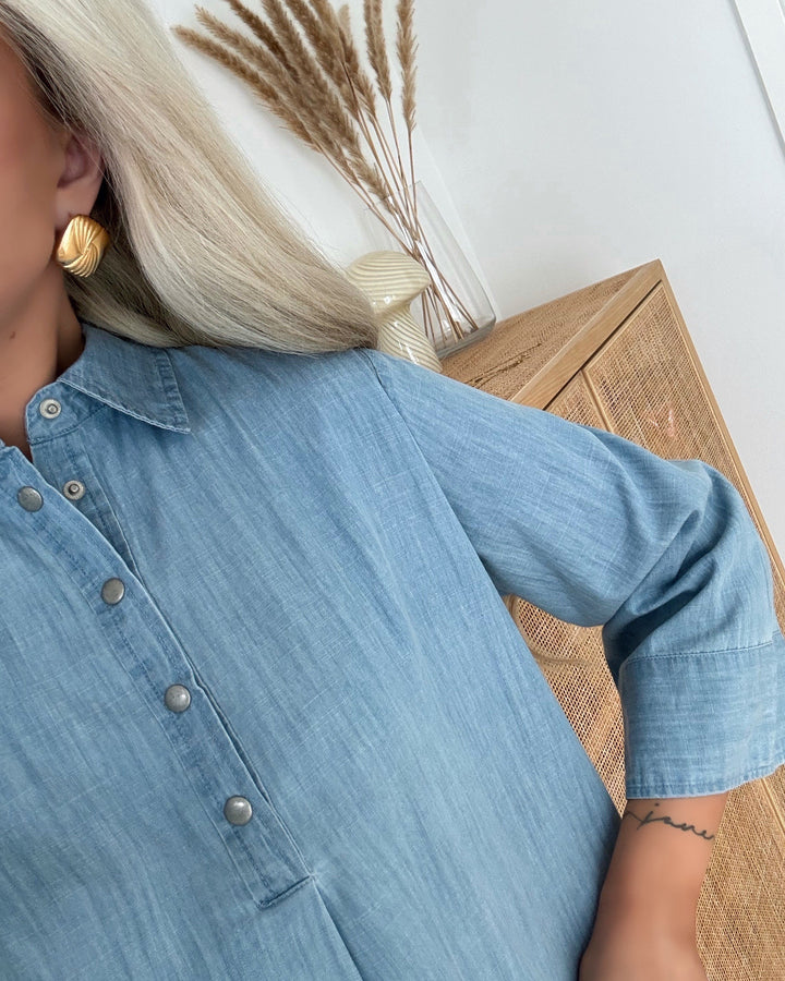 Love&Divine kjole love1099 light denim