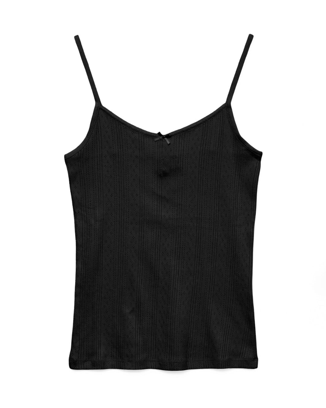 Vero Moda top lisa pointelle singlet black