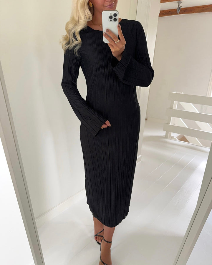 Only kjole pery ls long boat neck black