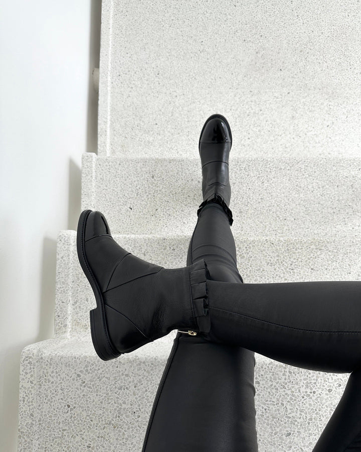 Copenhagen Shoes støvler margaret black w/patent toe