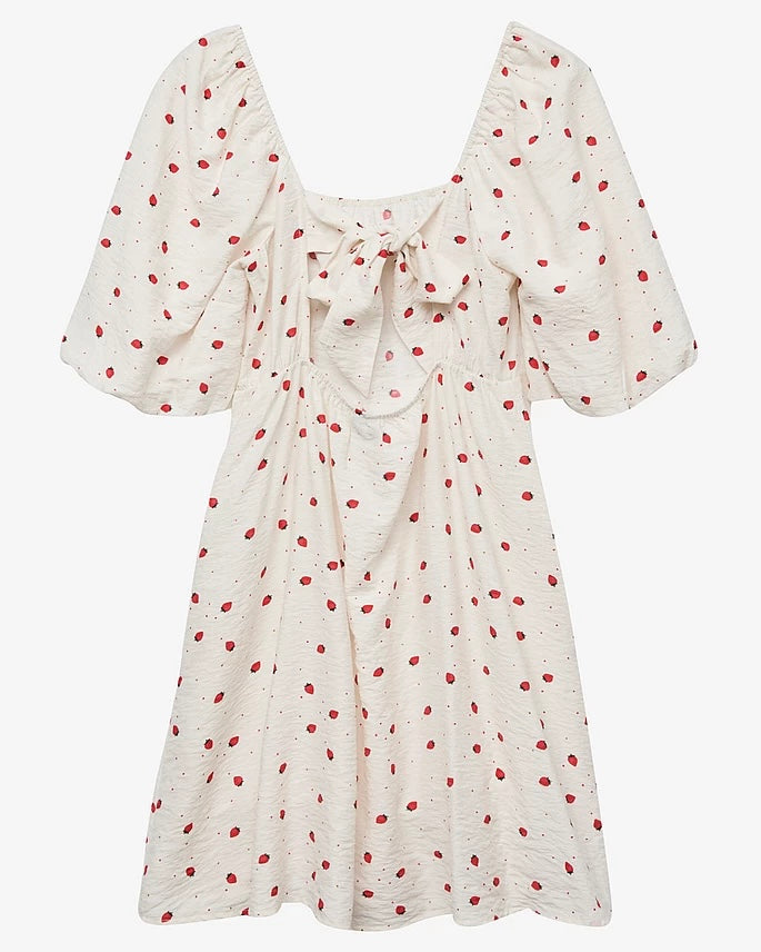 Vero Moda kjole odette 2/4 short snow white/strawberry