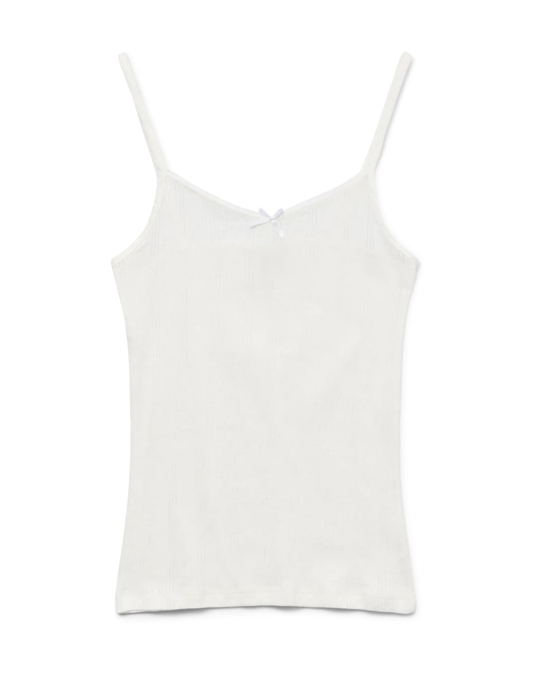 Vero Moda top lisa pointelle singlet snow white