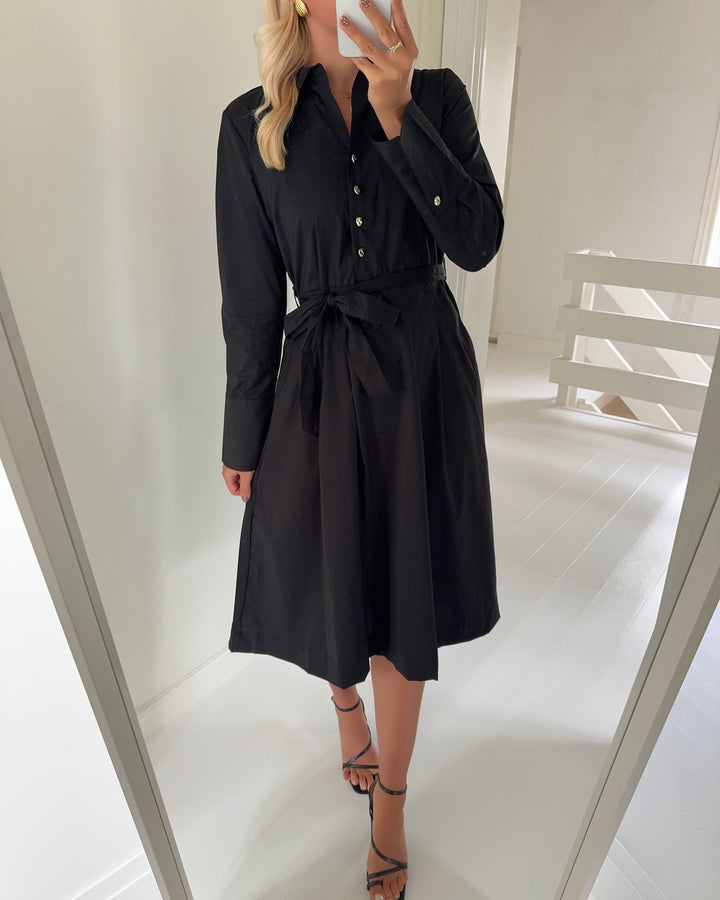 Vero Moda kjole friba ls calf black - FORUDBESTILLING LEV. UGE 45