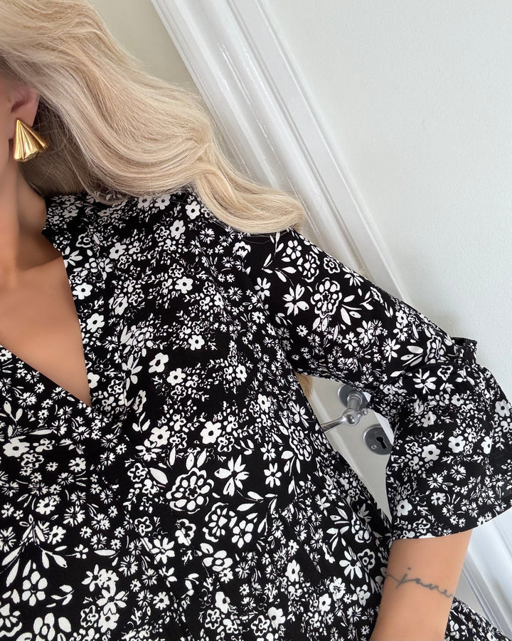 Vero Moda kjole easy joy 3/4 short black/pamela