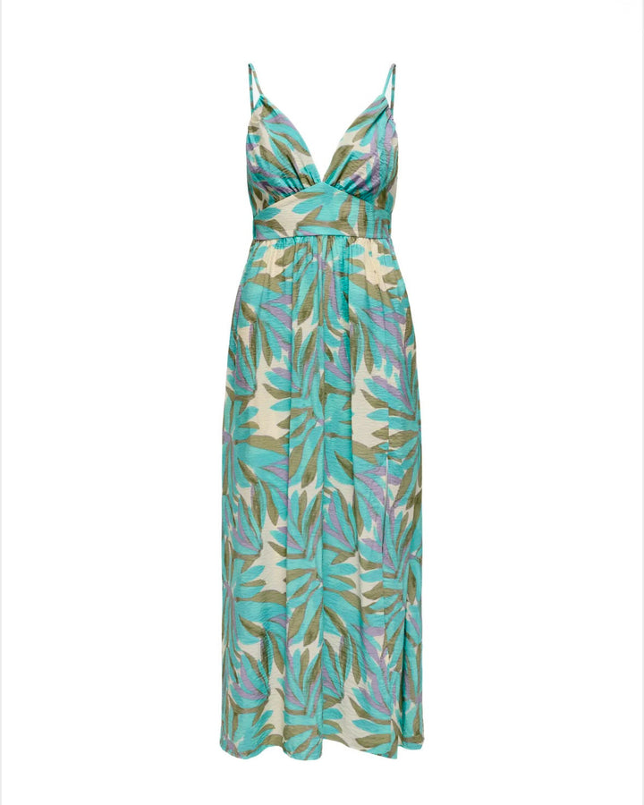 Only kjole ayo sl back bow long wasabi/bea palmfl