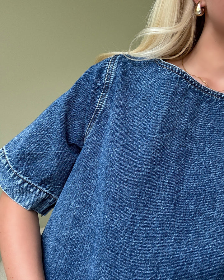 Only kjole gigi ss a-shape medium blue denim