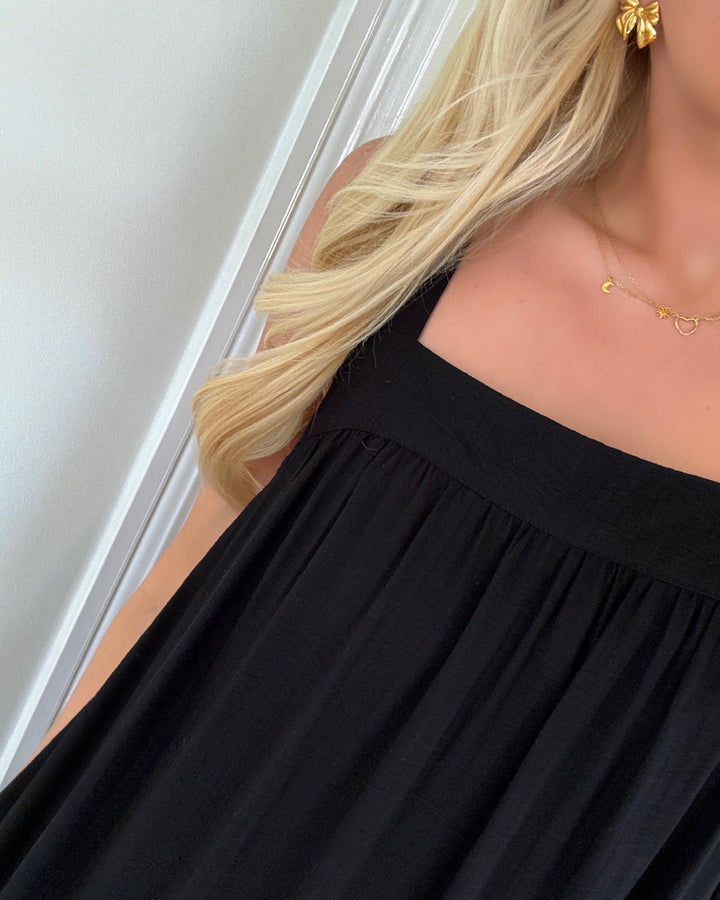 Vero Moda kjole peach sl 7/8 black