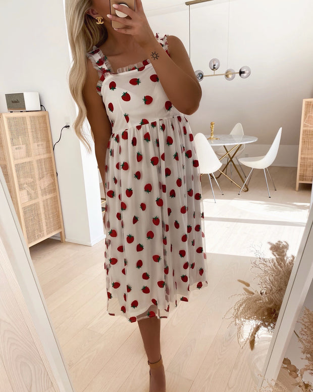 Noella kjole berry long red mix