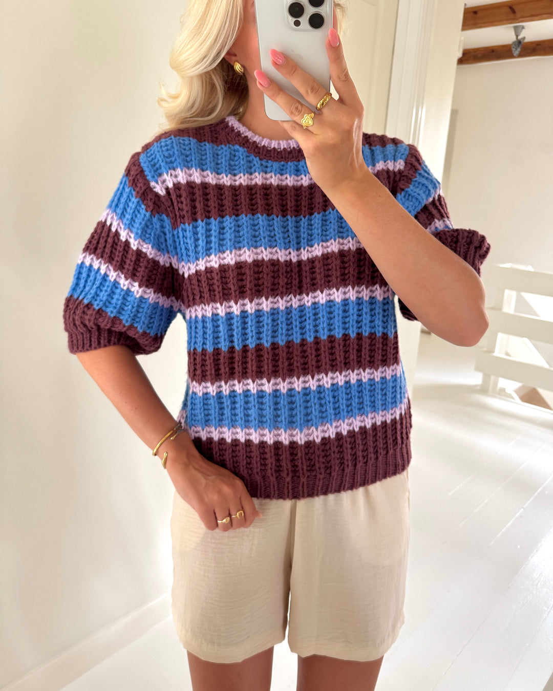 Sister's Point striktrøje krissy-pu berry combo