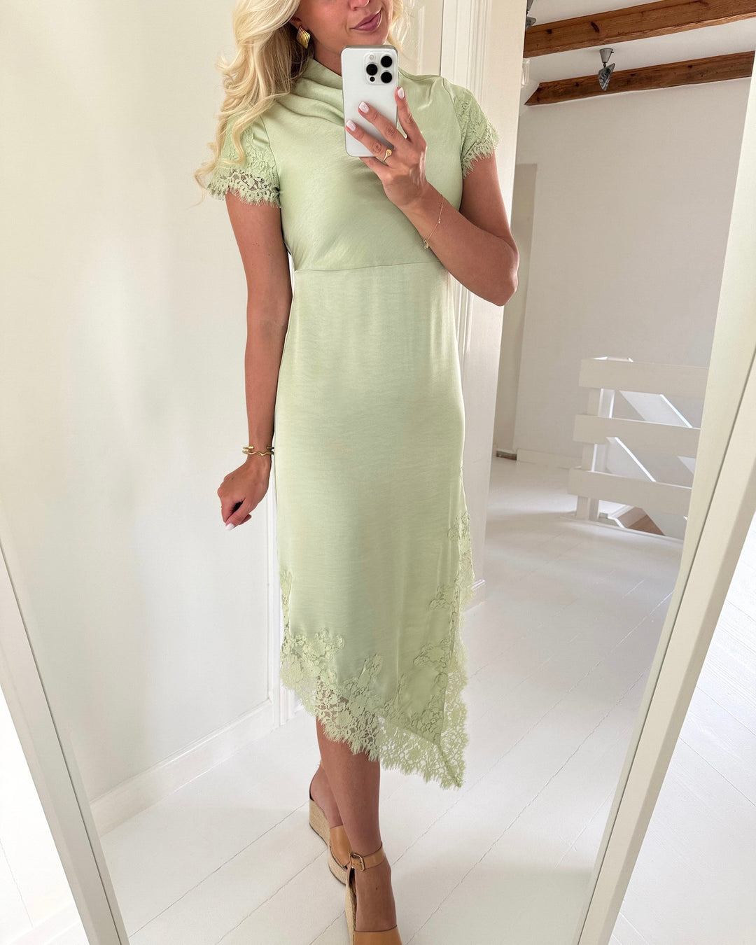 Vero Moda kjole rita cs lace maxi celadon green - FORUDBESTILLING LEV. UGE 23