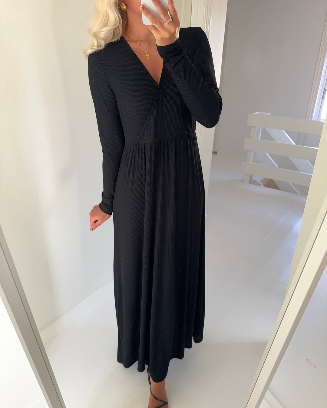 JDY kjole bowie life ls v-neck long black