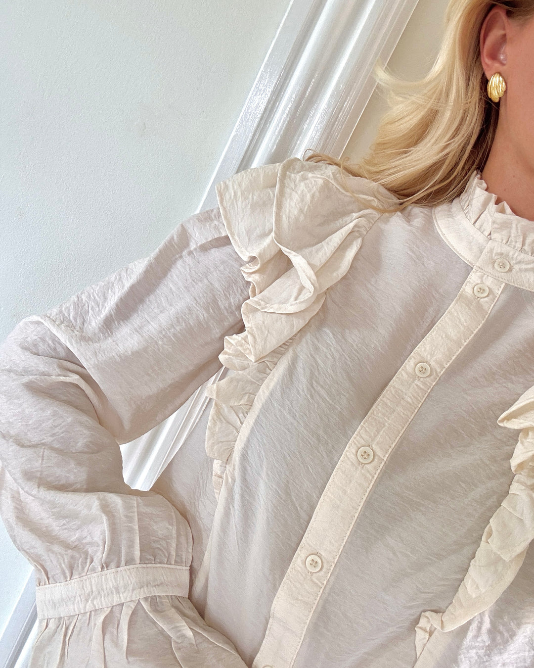 Vero Moda bluse jules ls flounce birch