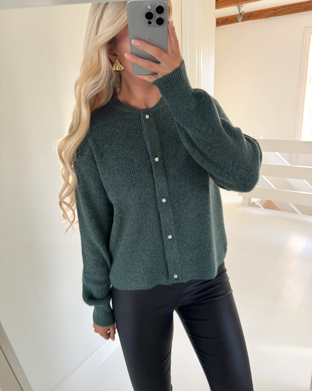 JDY cardigan lumi life ls button sea pine/melange