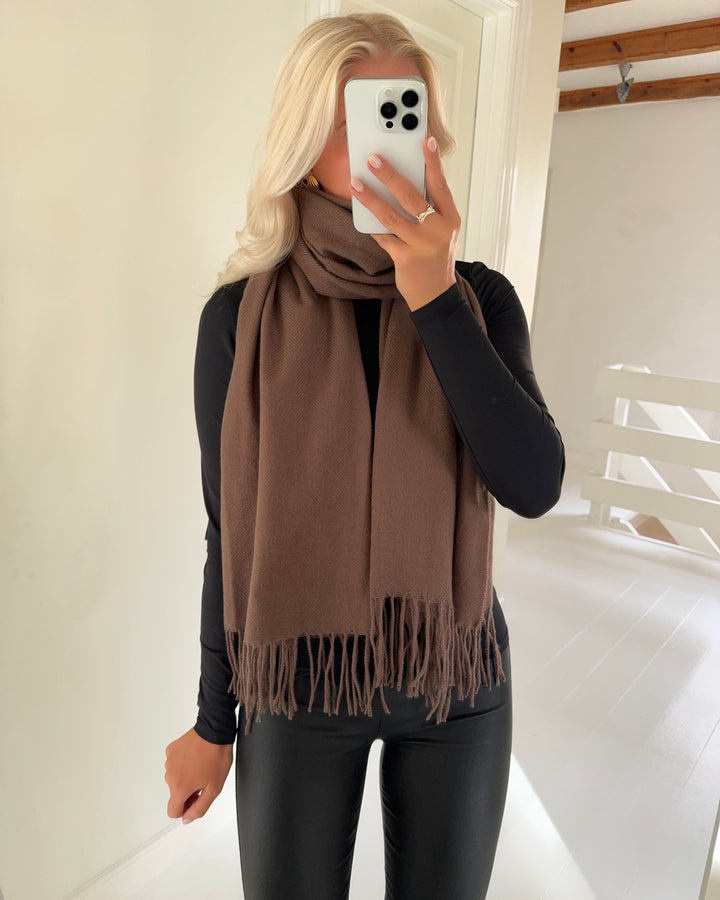 Vero Moda halstørklæde ellen woven brown lentil