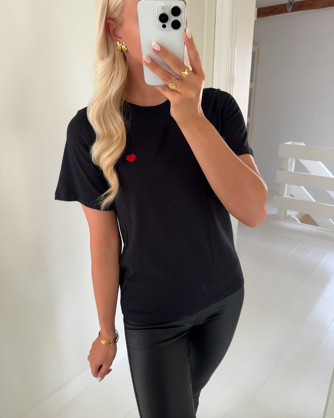 JDY t-shirt pisa ss print black/bittersweet heart