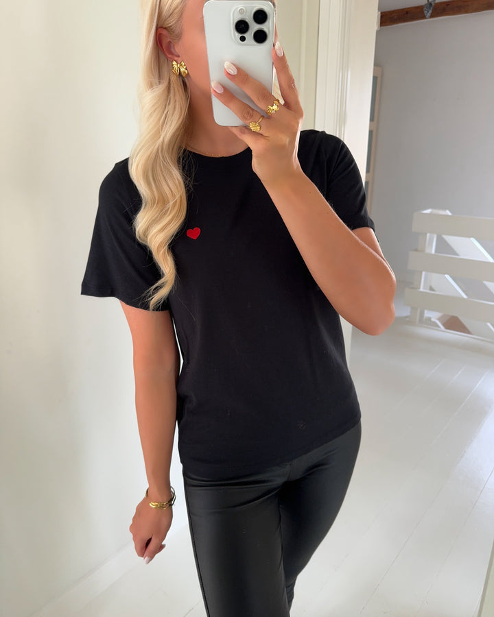 JDY t-shirt pisa ss print black/bittersweet heart
