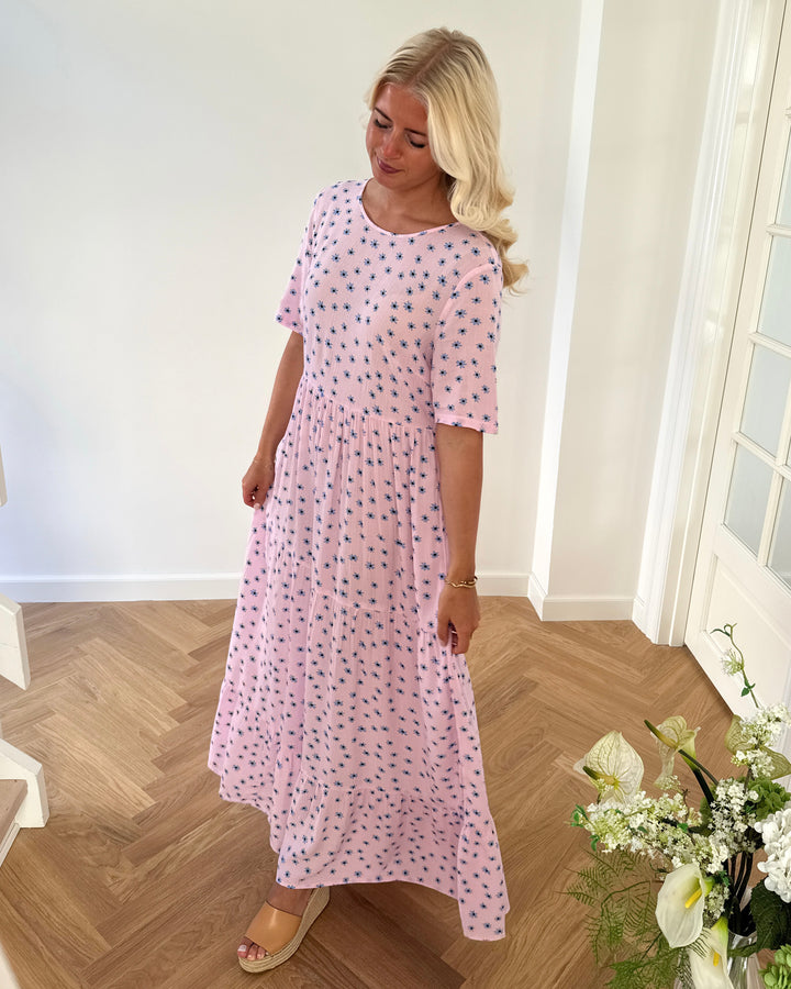 Pieces kjole evie ss ankle roseate spoonbill/flower