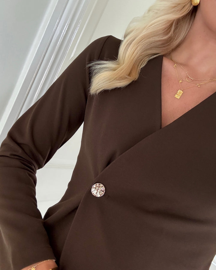 Sister's Point bluse gevela-ls dark chocolate