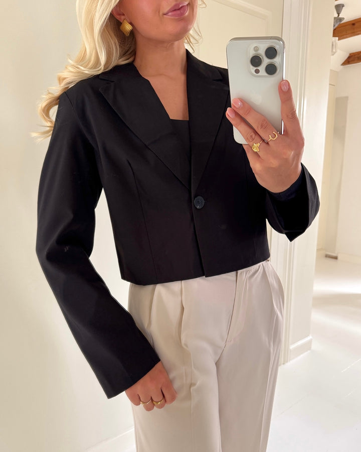 Pieces rosa short blazer black