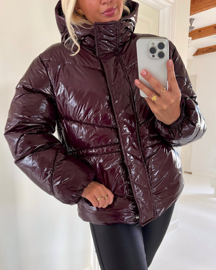 Only jakke rillo shiny puffer fudge