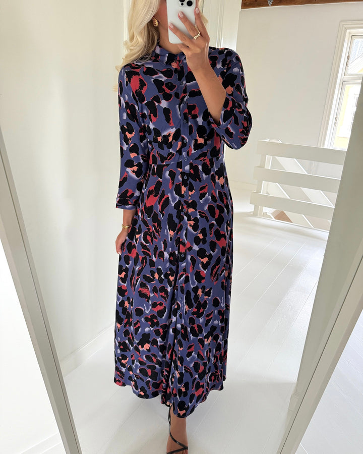 Y.A.S kjole savanna long shirt skipper blue/liro