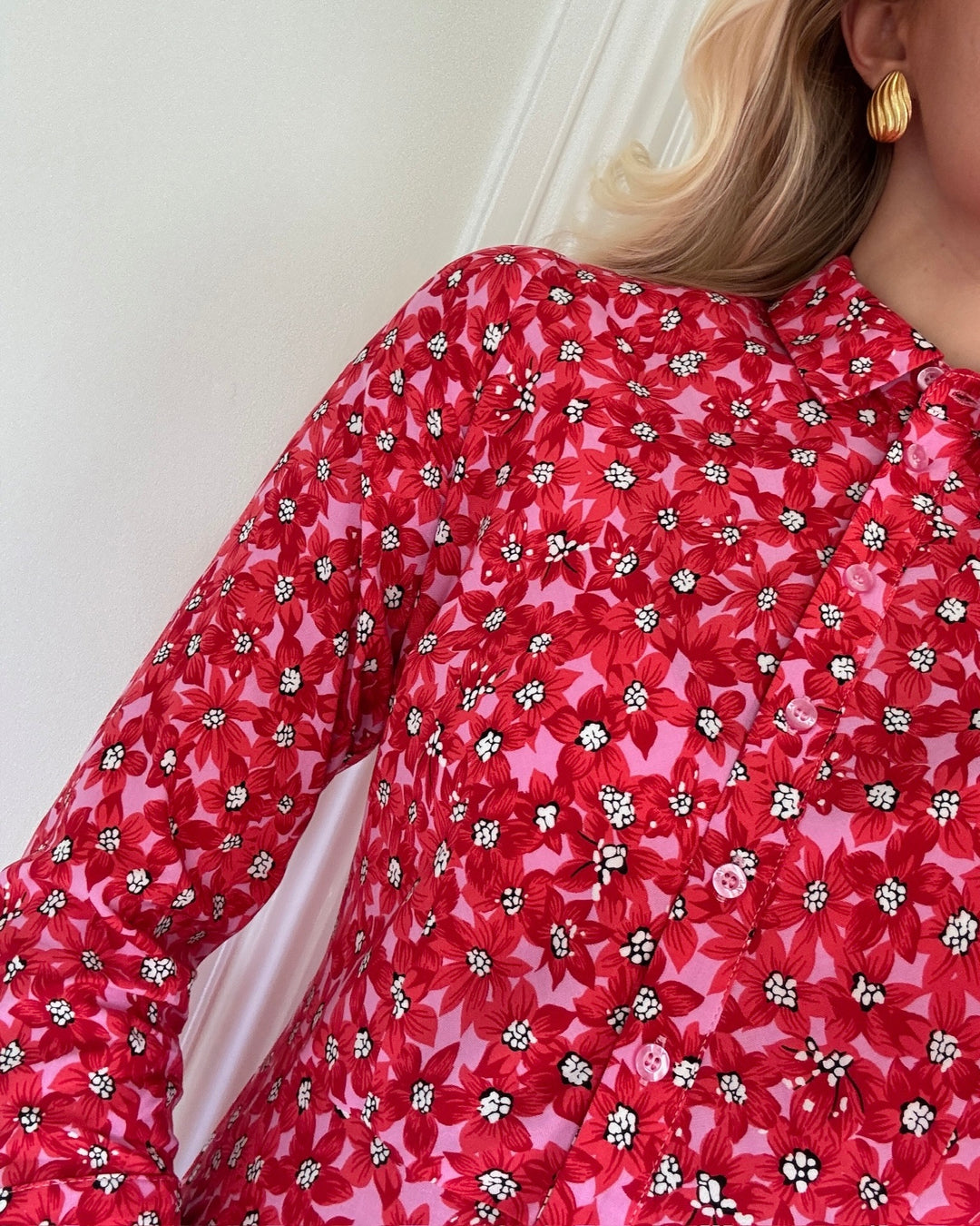 Y.A.S kjole savanna long shirt cyclamen/polly print