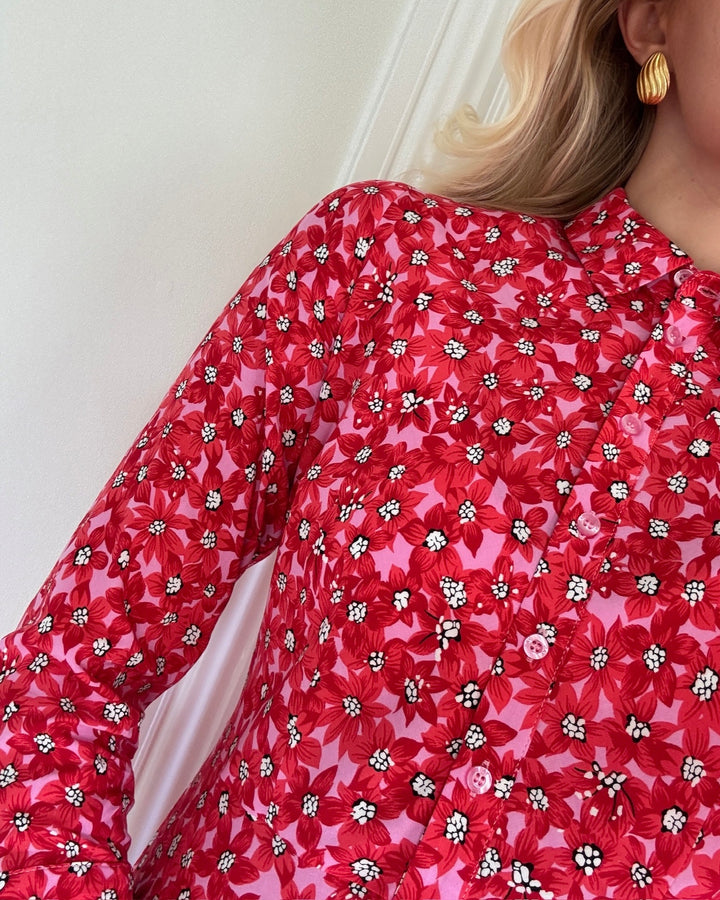 Y.A.S kjole savanna long shirt cyclamen/polly print