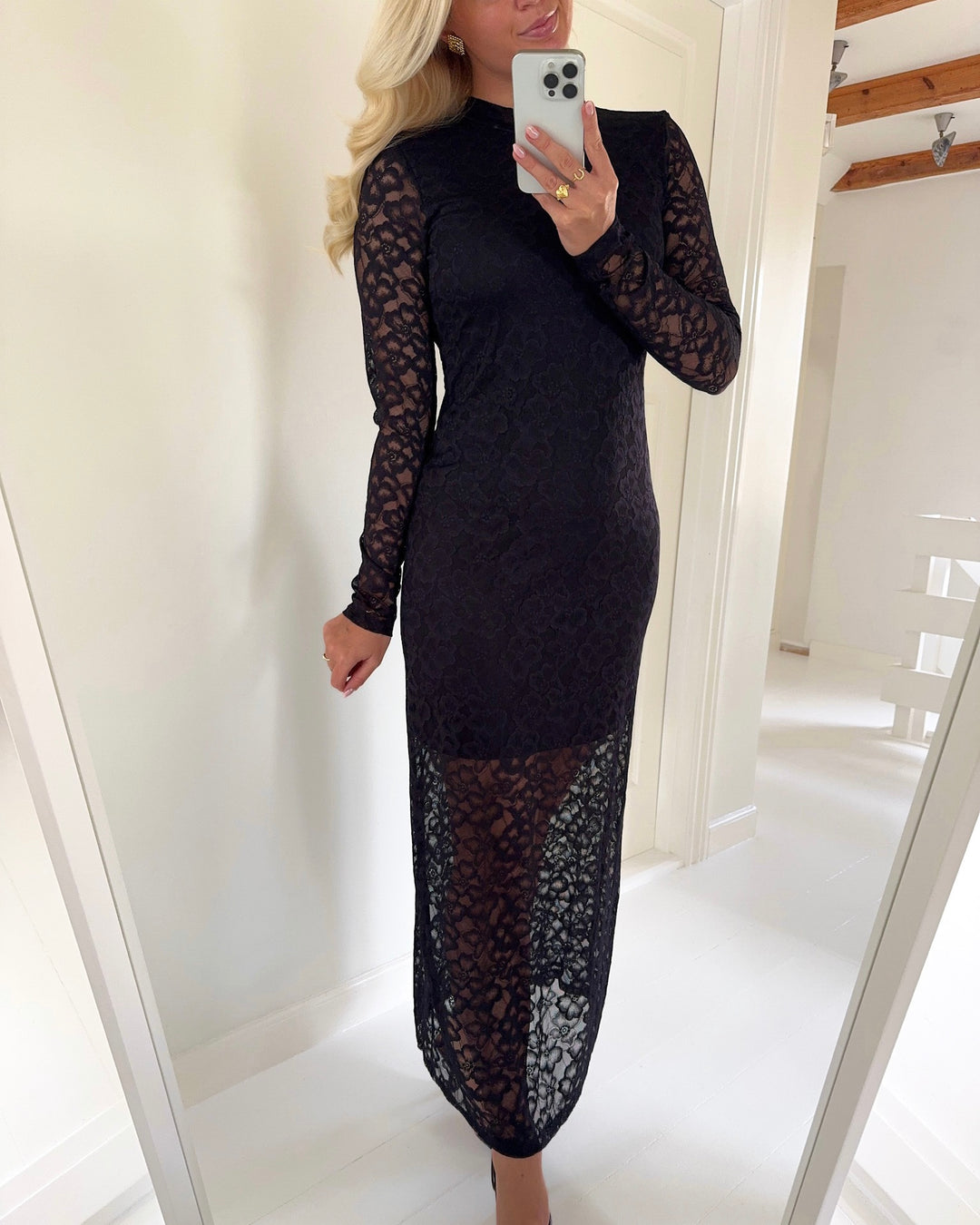 Vero Moda kjole lorene ls lace black